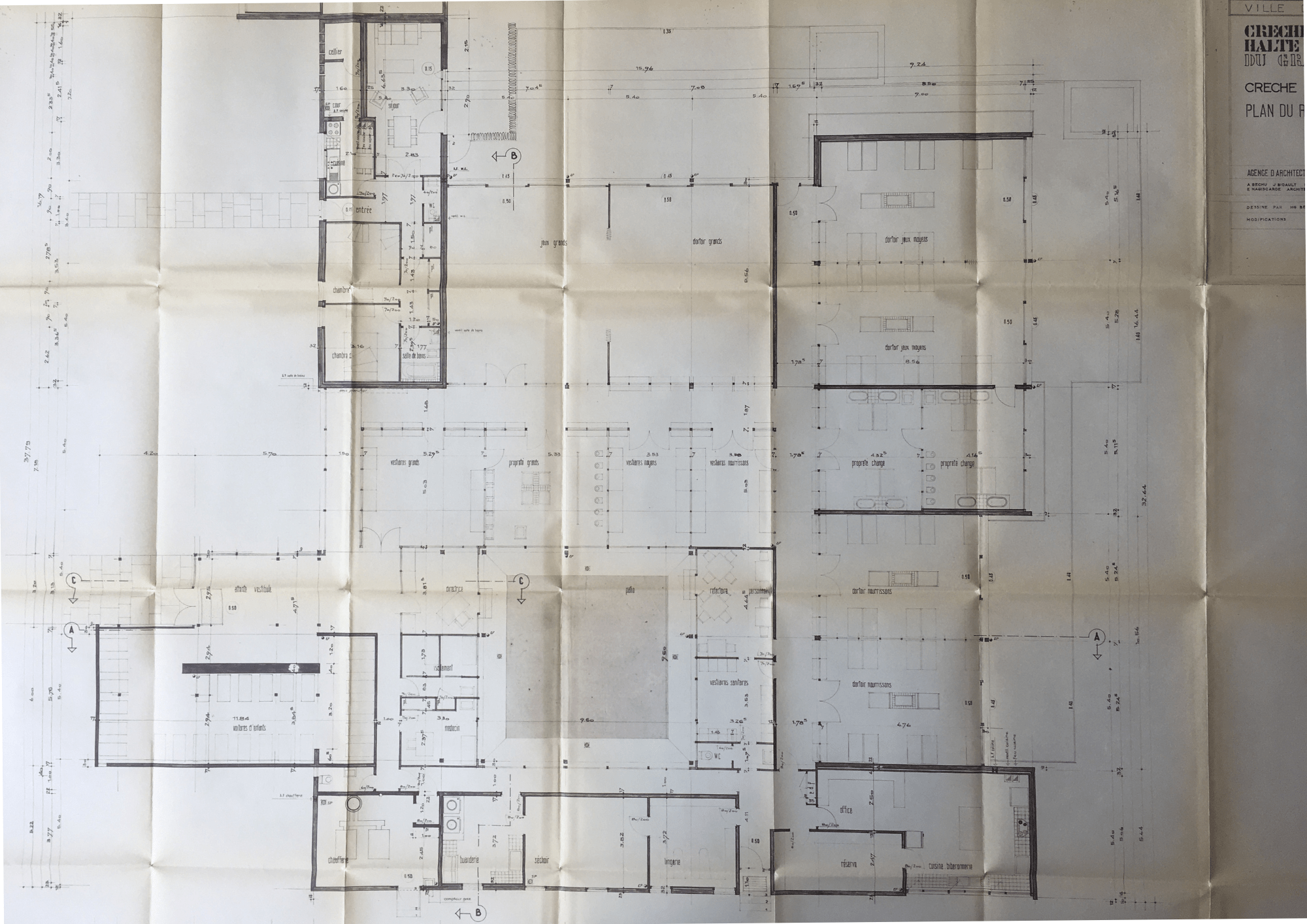 Plan du rez-de-chaussée par l’agence A. Béchu, février 1967