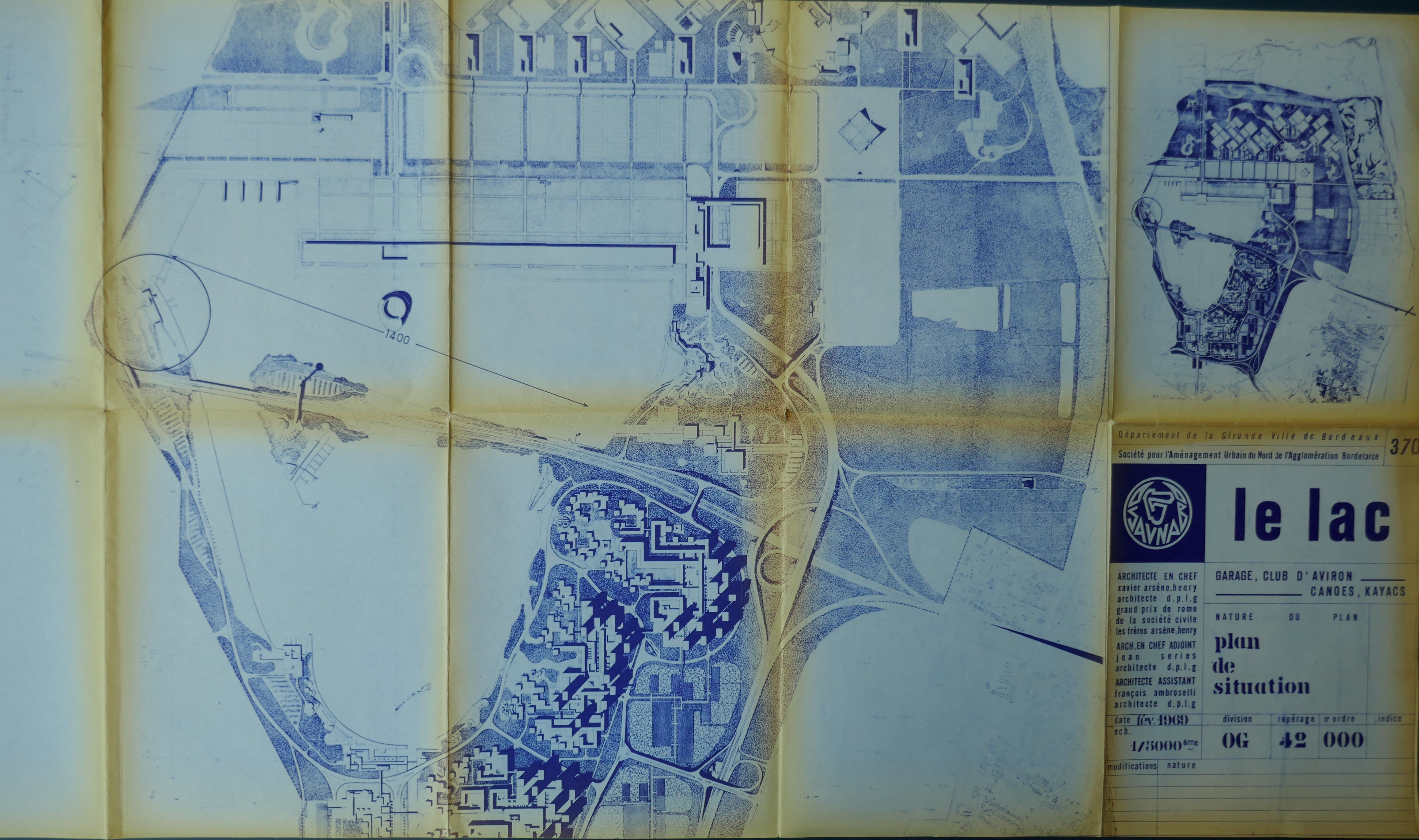 Plan de situation du club nautique, 1969.