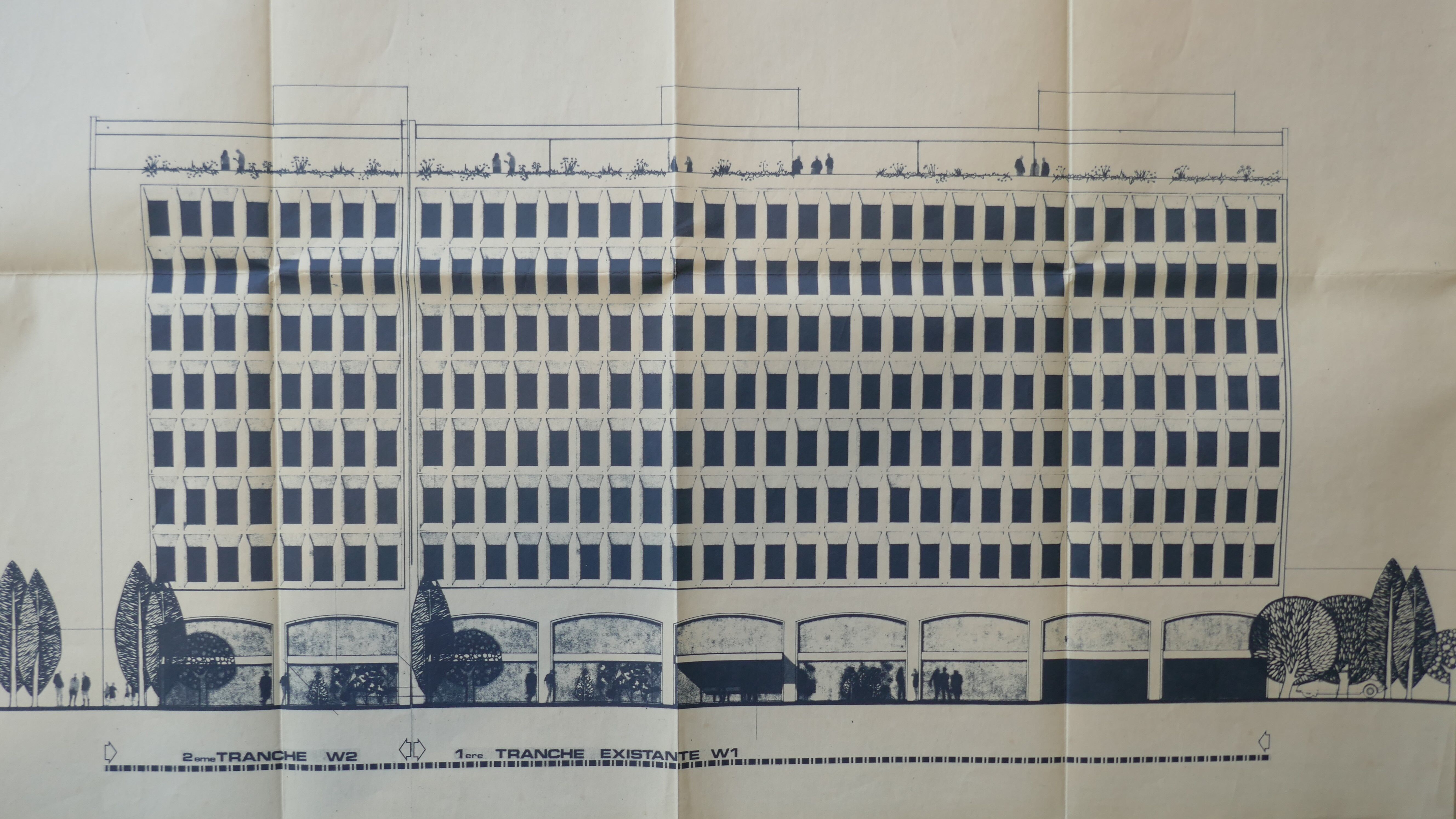Élévation de la façade principale en 1973.