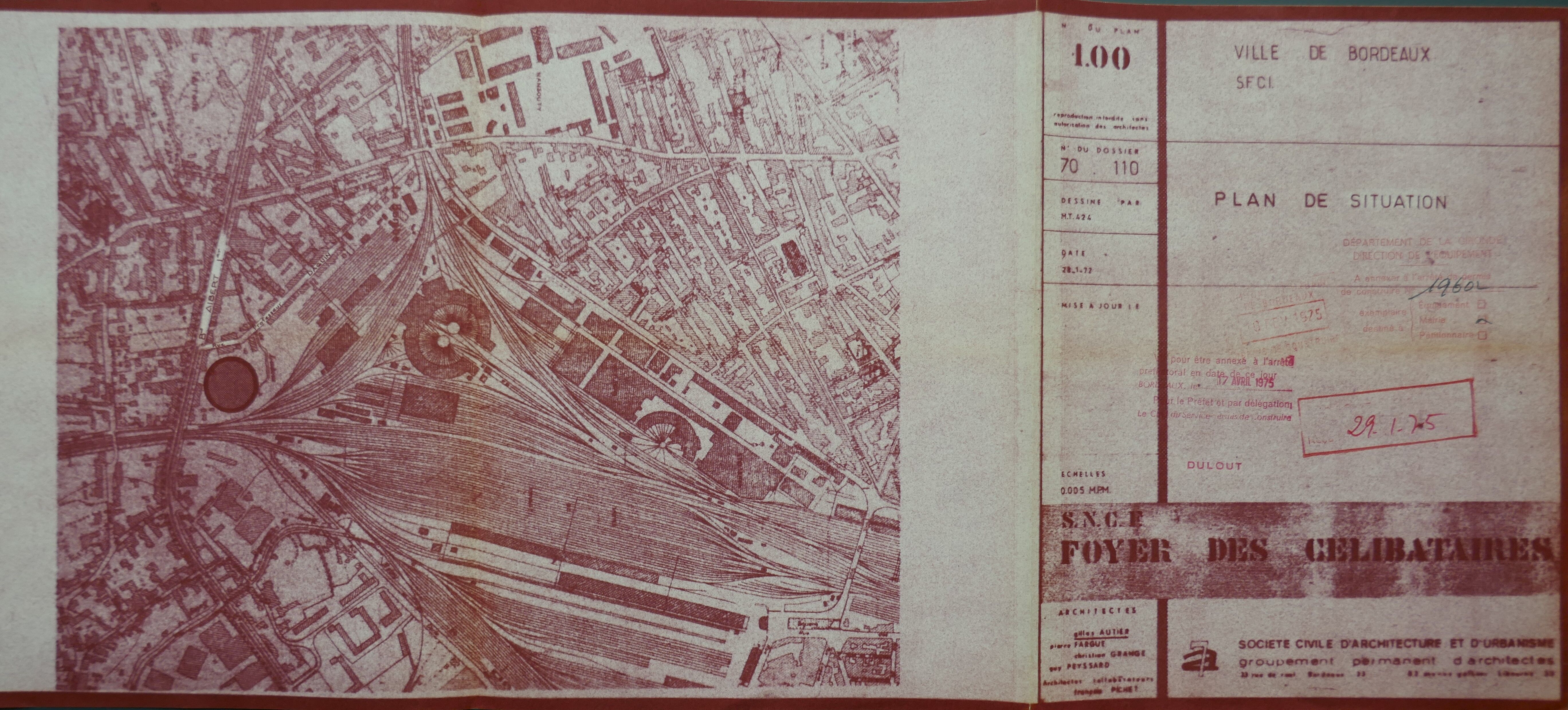 Plan de situation par l'agence GPA 7, 1971.