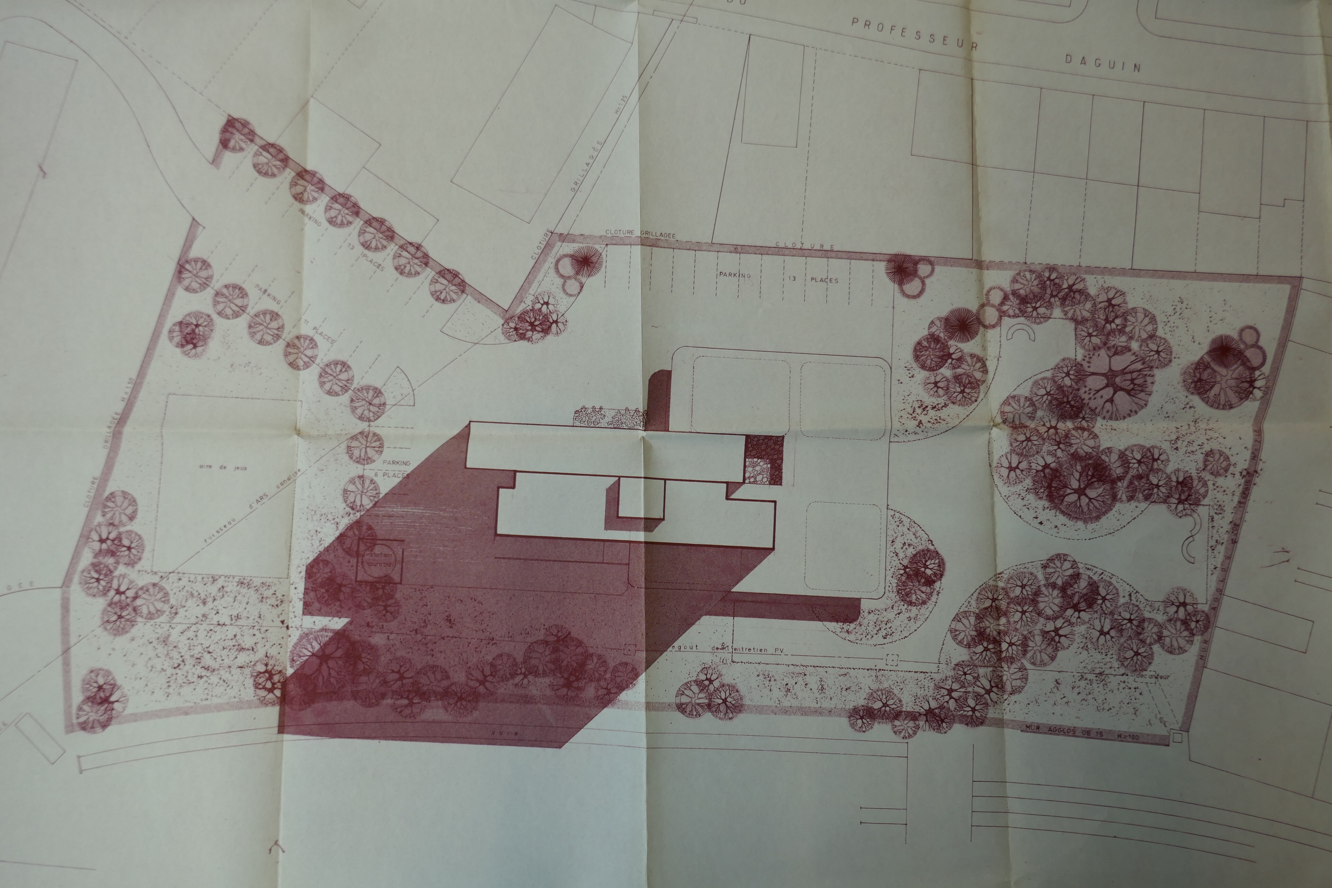 Plan de masse par l'agence GPA 7, 1971.