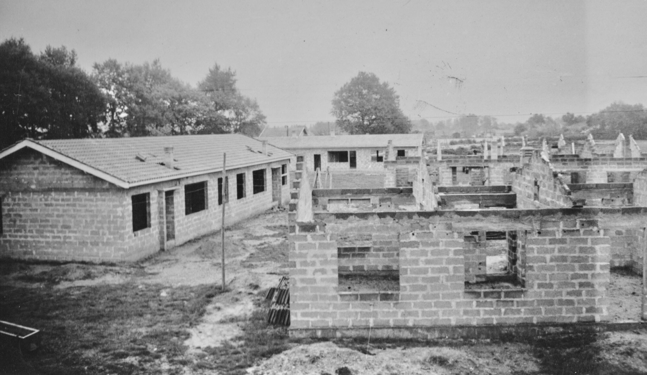 Le chantier des castors de Mérignac, photographie de 1953 (coll. particulière).