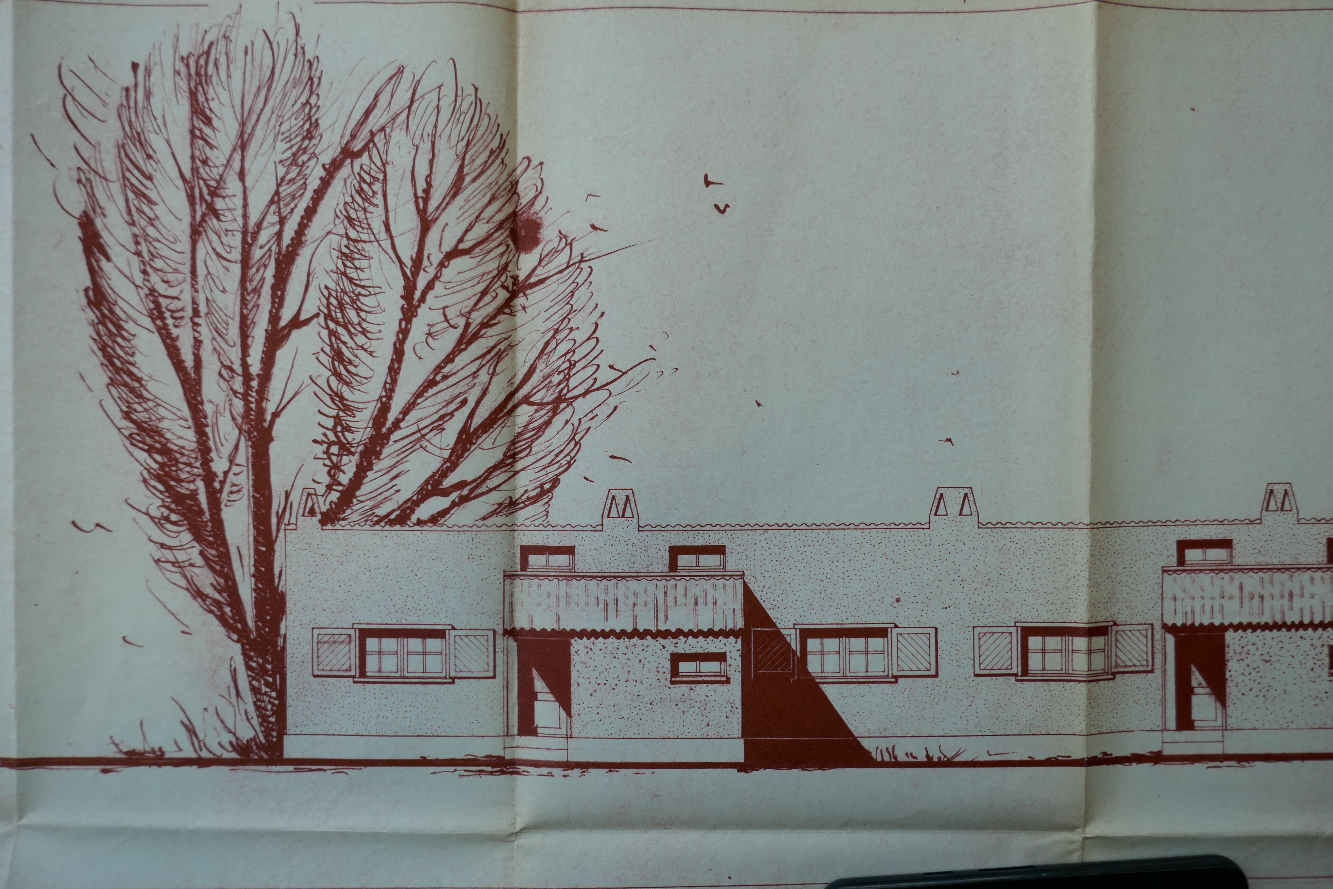 Détail de l'élévation du bâtiment "i", par les architectes Carlu, Joly et Babin en 1952.