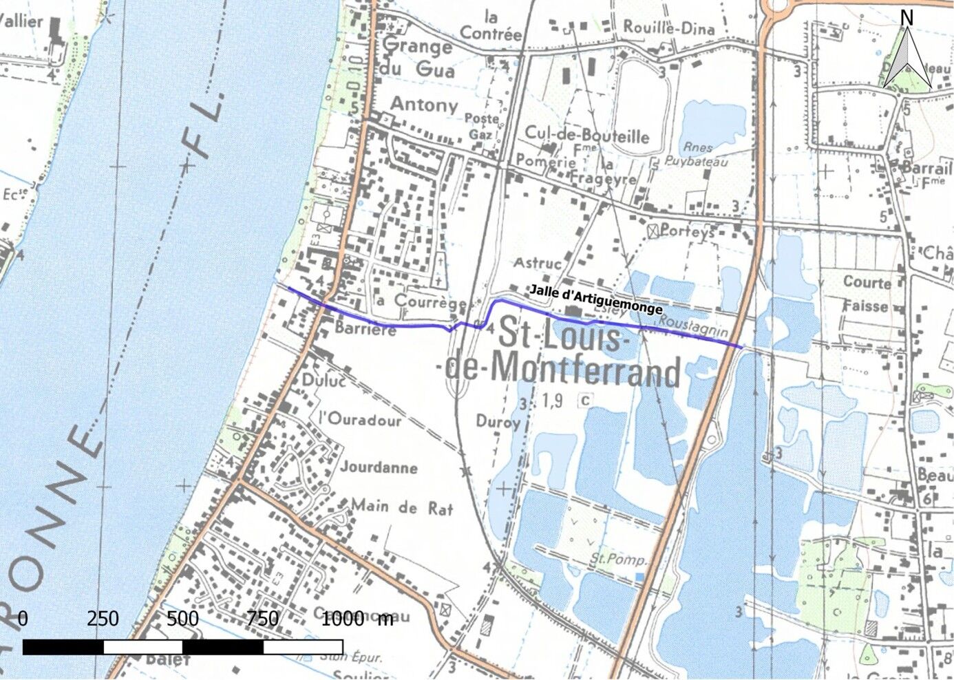 Cartographie de la jalle d'Artiguemonge