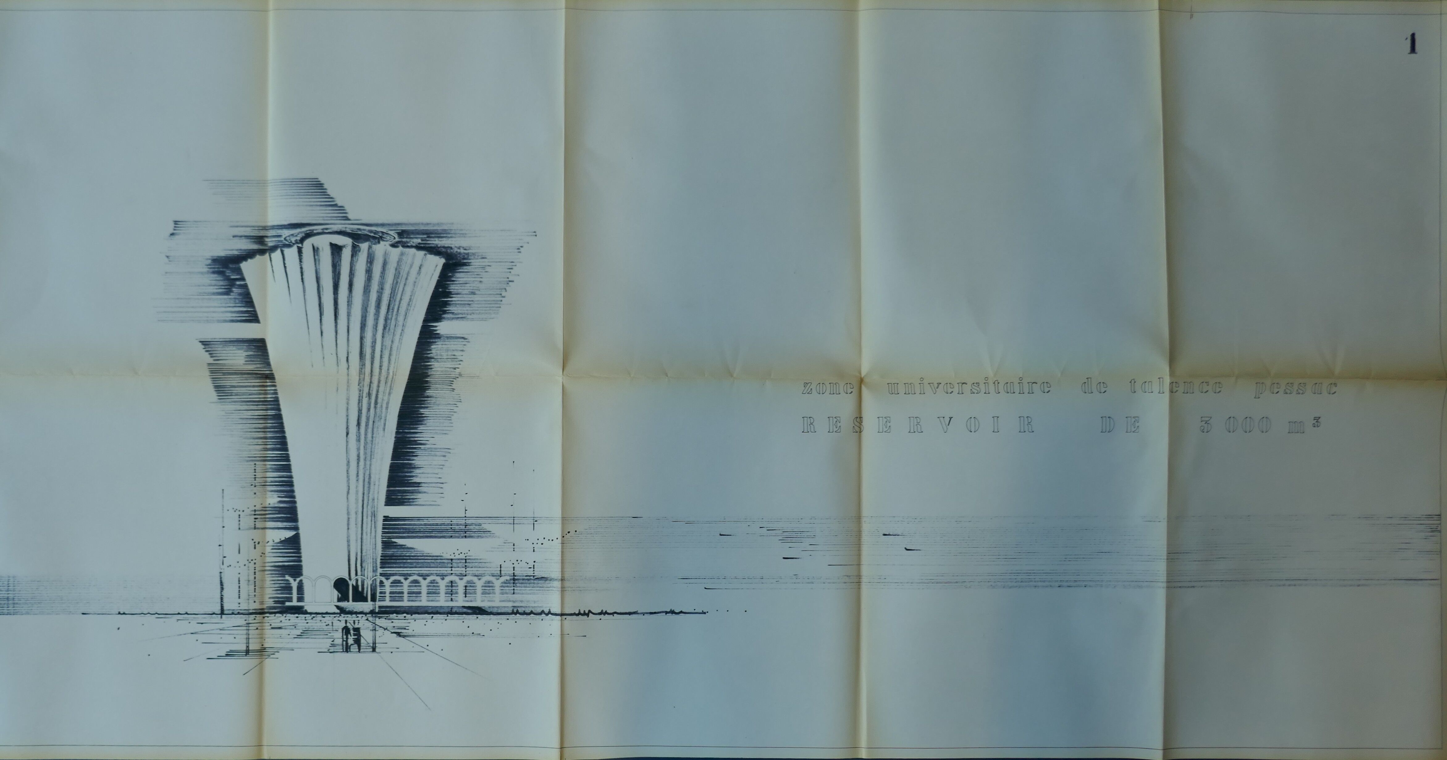 L'une des trois formes proposées par les architectes Pierre Mathieu et Claude Bouey à l'Université.
