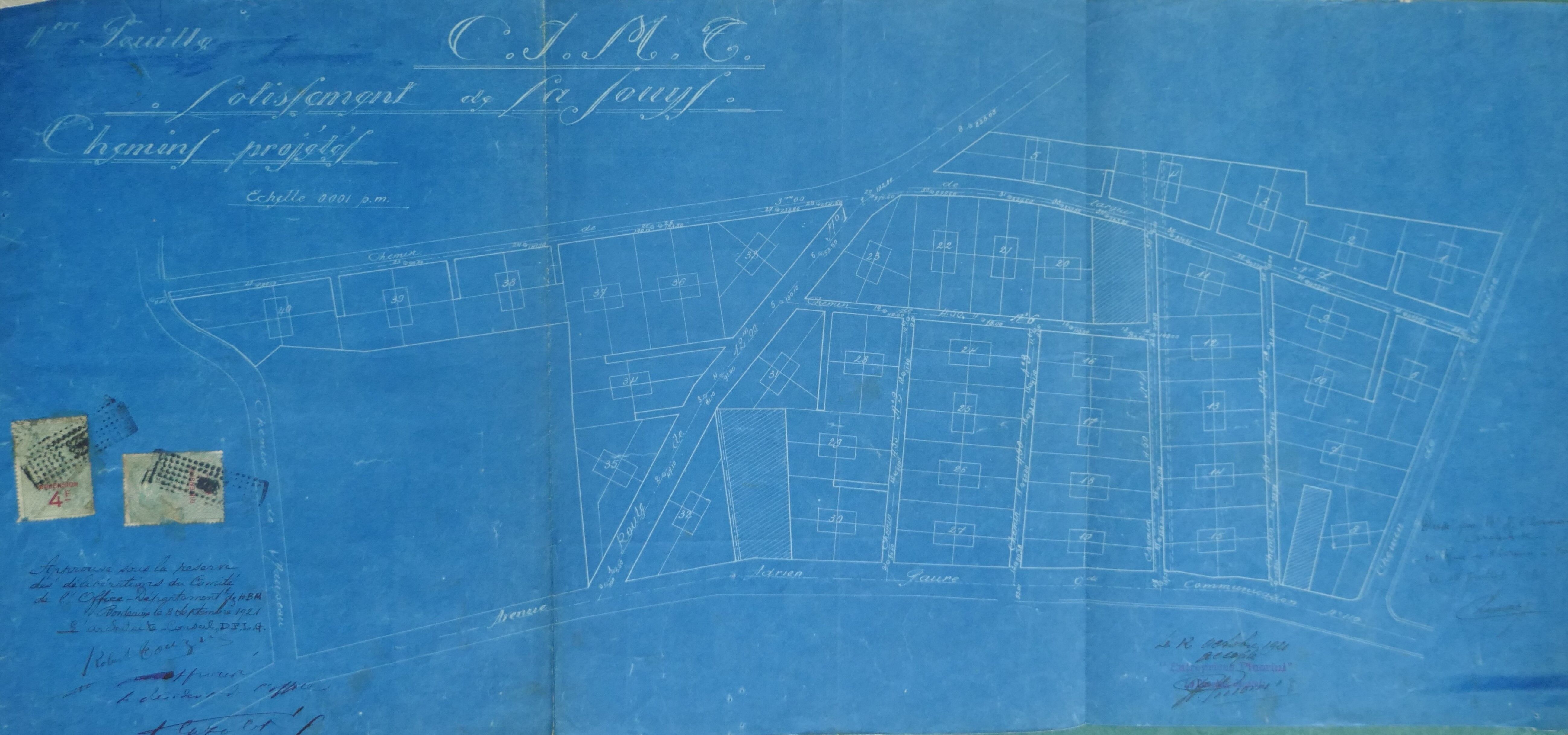 Plan masse de la cité par l’architecte Henri Chamard en 1921.
